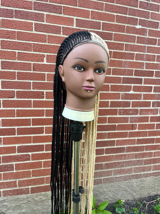 2 Toned Cornrows w Invisible Part Color 613/1B